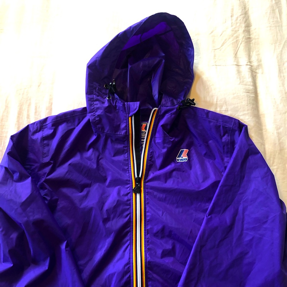 Brand new K-WAY nylon jacket in purple.